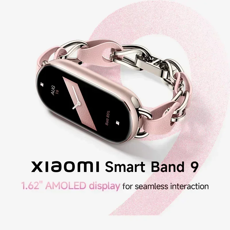 Versión global Xiaomi Smart Band 9 Pantalla AMOLED de 1,62 pulgadas 21 días de duración de la batería Admite más de 150 modos deportivos 5ATM Bluetooth 5.4