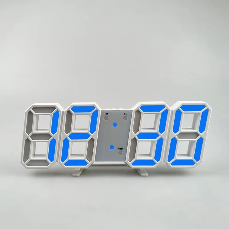 3D Mini Clock LED Digital Wall Clock Desk Clock Electronic Alarm Clock Living Room Wall Clock DIY Kitchen Timer