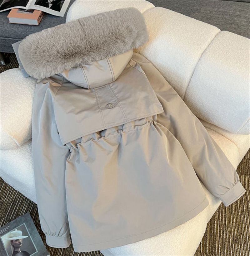 Inverno parkas jaqueta feminina 2025 nova moda coreano solto com capuz grosso quente casual algodão acolchoado casaco feminino casual topos