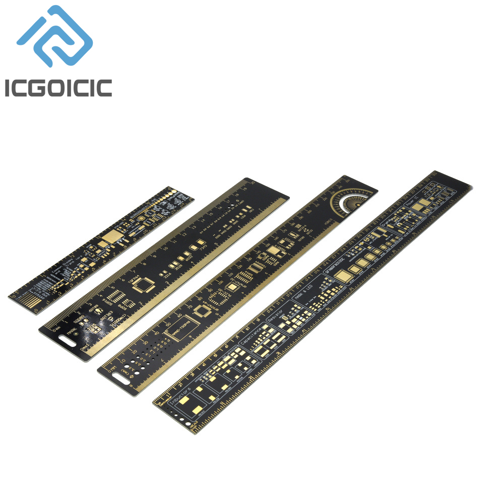 Régua pcb multifuncional, 5 tipos, 9cm, 15cm, 20cm, 25cm, 30cm, ferramenta de medição, resistor, capacitor, chip ic, diodo smd, transistor