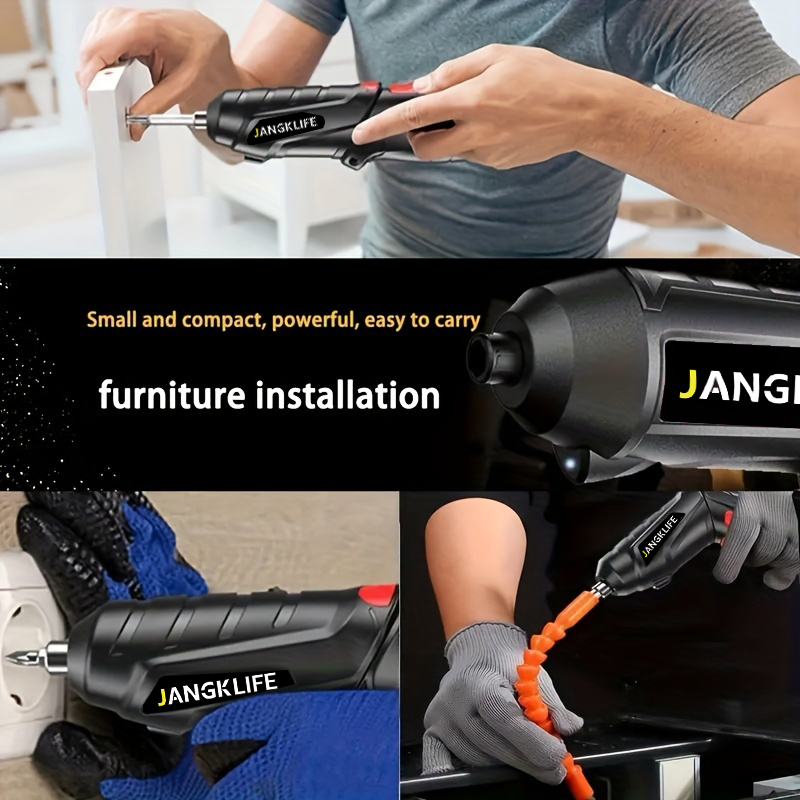 JANGKLIFE 電動ドライバー バッテリー充電式コードレスドライバー 強力インパクト ワイヤレスドライバー ドリル