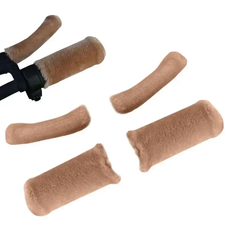 Cubiertas de manillar de felpa para motocicleta, funda de manillar de motocicleta de coche eléctrico de felpa de imitación cálida para invierno, funda antideslizante para manillar
