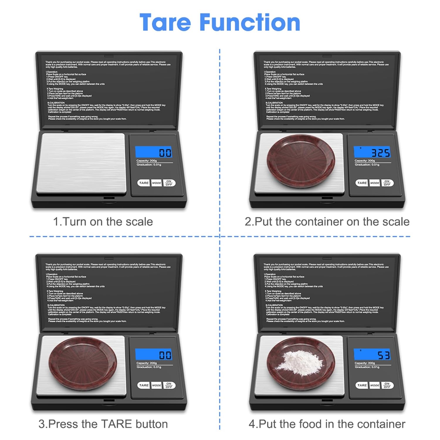 MINI DIGITAL Scale 500G/0.01G 1000g/0.1g สําหรับเครื่องประดับน้ําหนักกรัมสําหรับห้องครัวที่แม่นยํา LCD ความแม่นยําสูง Backlight ไฟฟ้ากระเป๋า