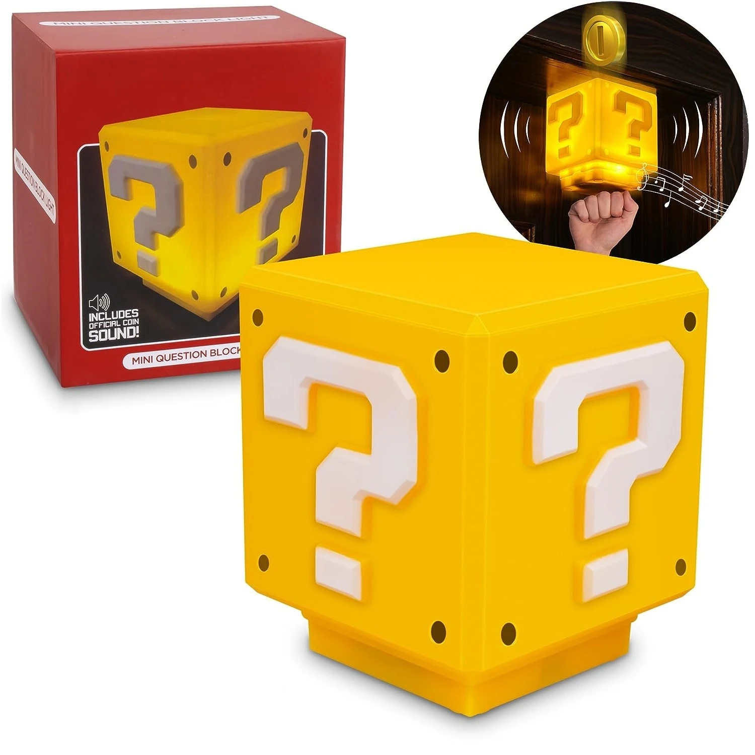 Super Bros Toys Question Block Ночник для детей с игровыми звуковыми эффектами, прикроватная лампа, декор ночника в подарок на Рождество