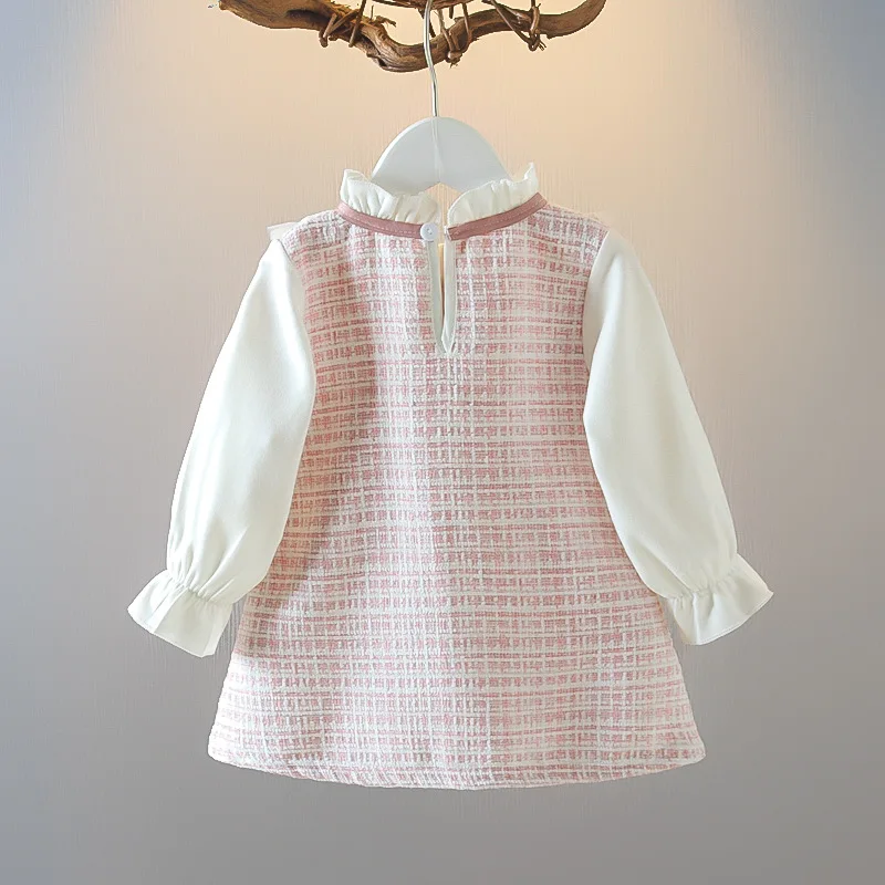 Mädchen Langarm Rock niedlich lose Kleid Oberbekleidung Frühling neue koreanische Stil Kleidung Kinder lässig Mode Rundhals Schleife Rock