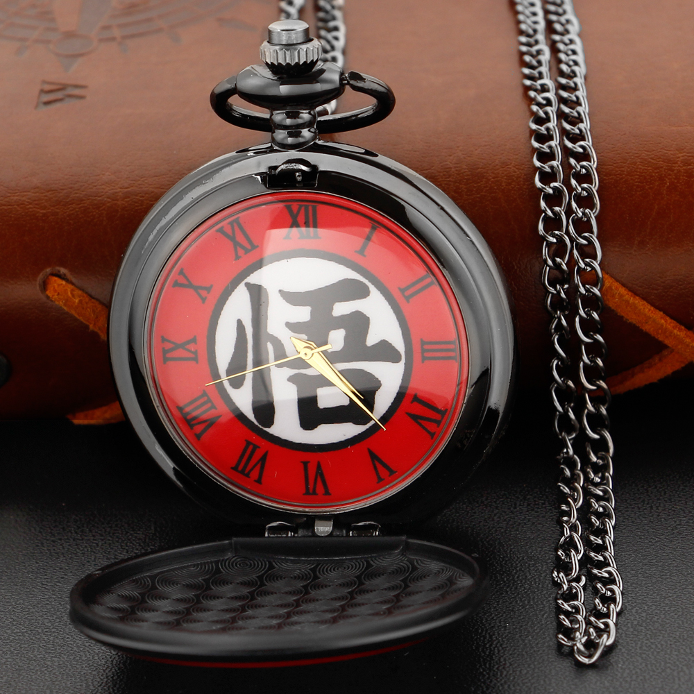 클래식 애니메이션 Wukong 남자와 여자의 석영 주머니 시계 복고풍 패션 목걸이 펜던트 학생 축제 선물