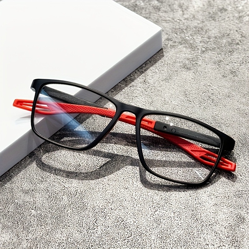 【+100~+400】1pc TR occhiali da lettura sportivi dal design leggero e antiscivolo adatti sia per uomini che per donne, montatura rettangolare