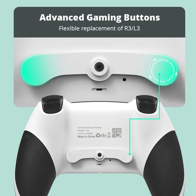 DATA FROG Controlador Sem Fio Bluetooth Para PS4 Controlador Gamepad Para PC Joystick Para PS4/PS4 Pro/PS4 Slim Console de Jogos