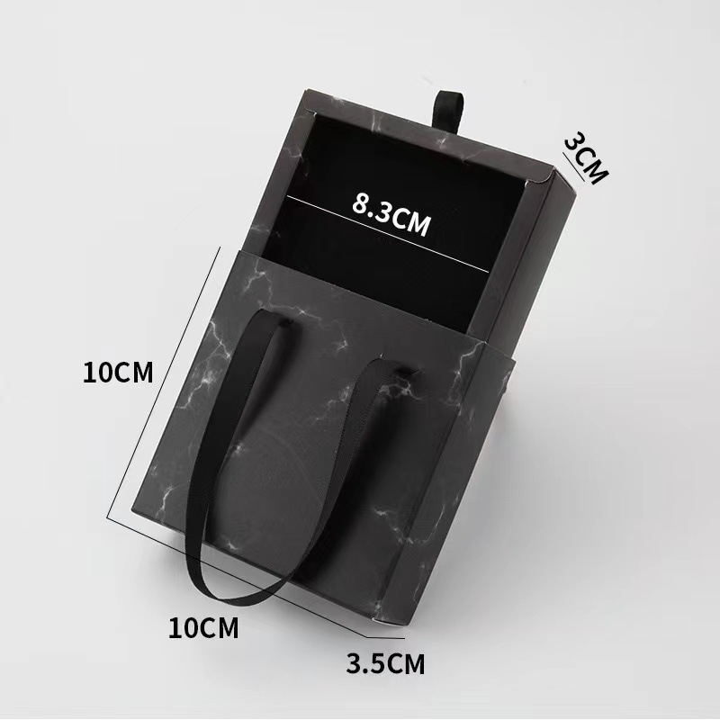 Handheld Jewelry Packaging Box Wearing Armor Ring Earring Necklace Storage Gift Box Paper Pull-out Drawer Jewelry Box Wholesale