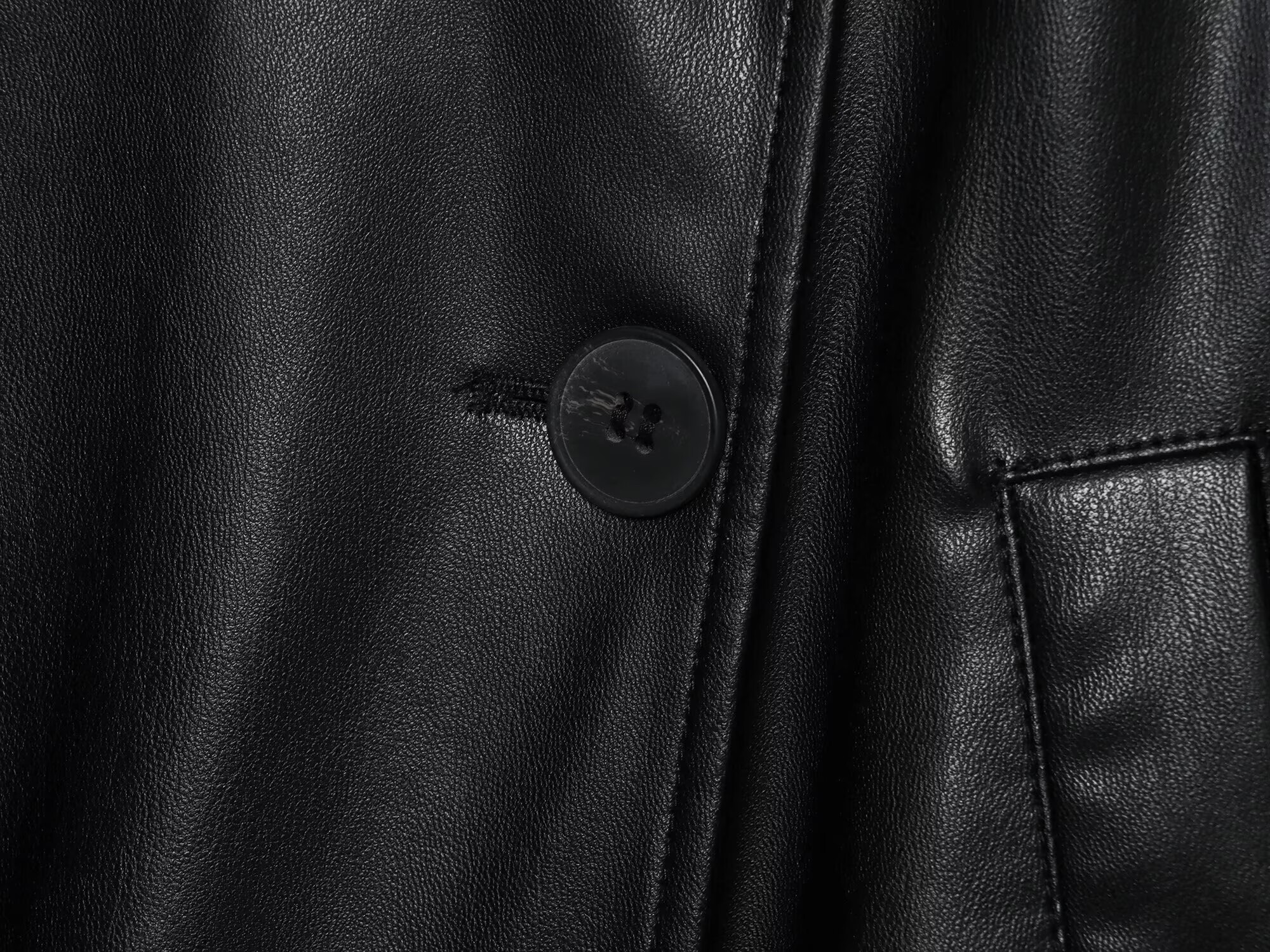 ETJ 2025 outono nova moda feminina cinto imitação de couro manga longa curto trench coat casaco de couro casual