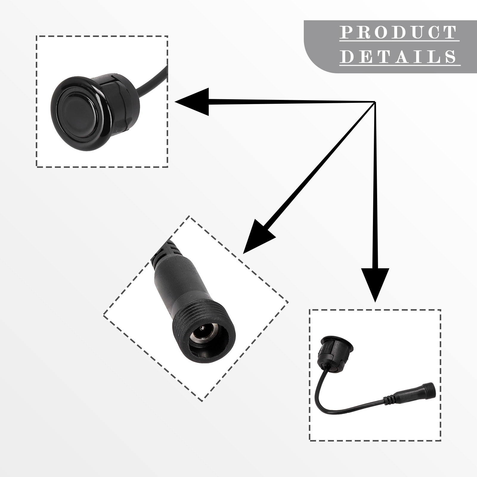 Car 18.5mm Parking Sensor Bumper Parking Sensor Replacement Waterproof Reverse Parking Sensor Sound Reversing-Radar Probe