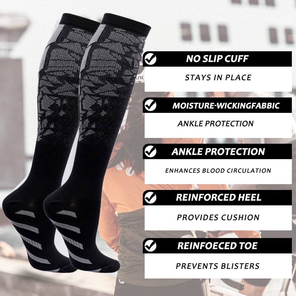 1 par de calcetines deportivos de compresión para mujeres y hombres, calcetines de soporte para pantorrilla para correr, enfermeras, vuelo, embarazo, circulación atlética