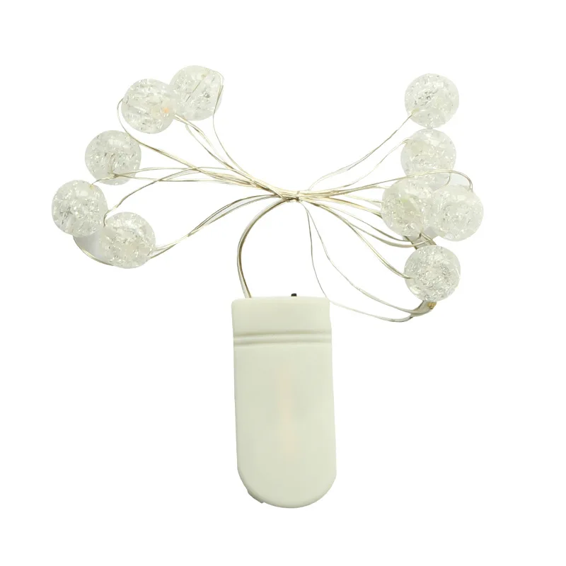 2 เมตร Fairy Garland LED Ball Silver String ไฟกันน้ําสําหรับต้นคริสต์มาสงานแต่งงานตกแต่ง USB/แบตเตอรี่ขับเคลื่อน