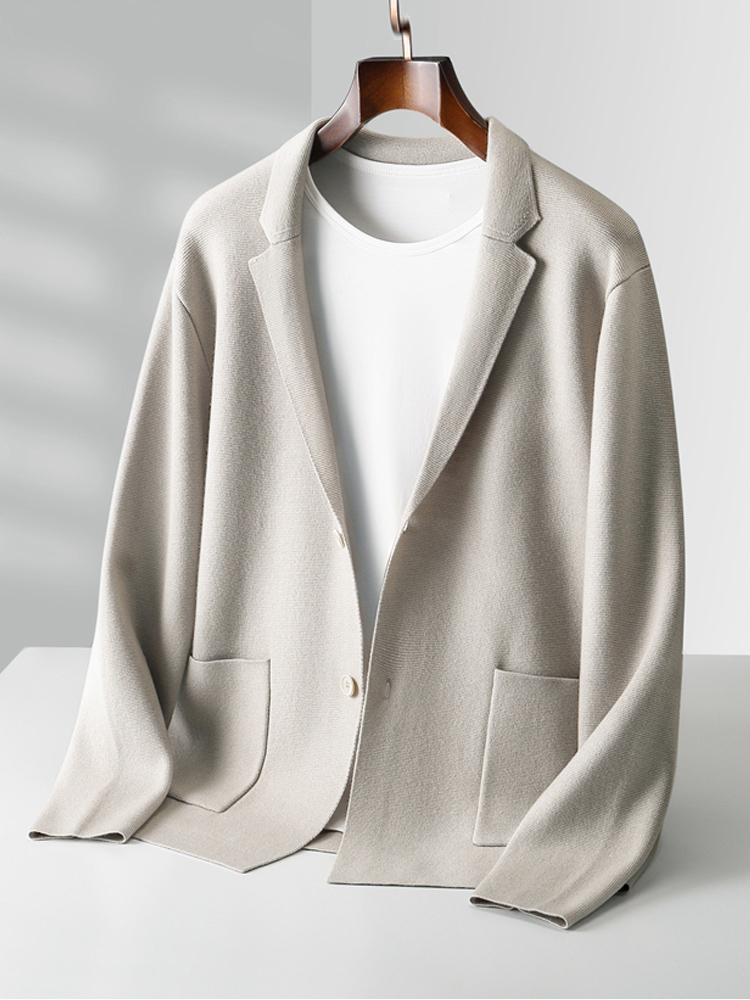 Herfst Winter Mannen Kasjmier Trui Knop Vest Turn-Down Kraag 100% Merinowol Zak Truien Zachte Casual Mode Jas