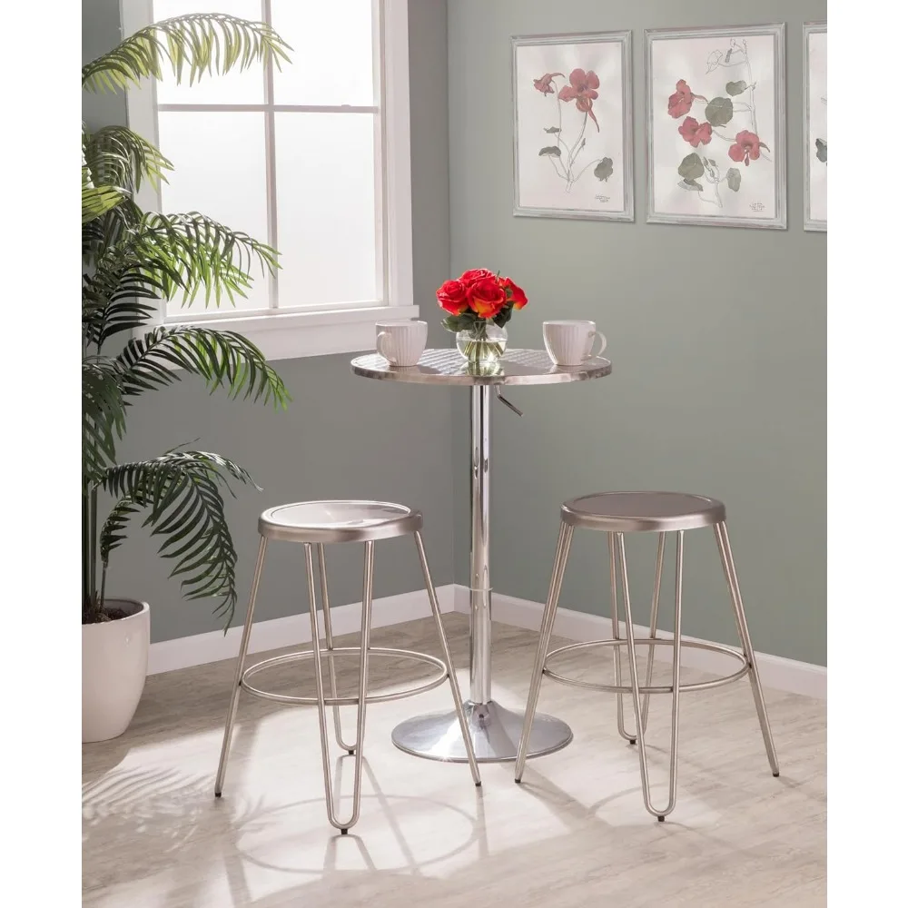 istro Round Bar Table, Adjustablee, Height Dining , Round Bar Table, High Top Table, Pub Table Bar  Height 25.5"D x 25.5"W x41"H