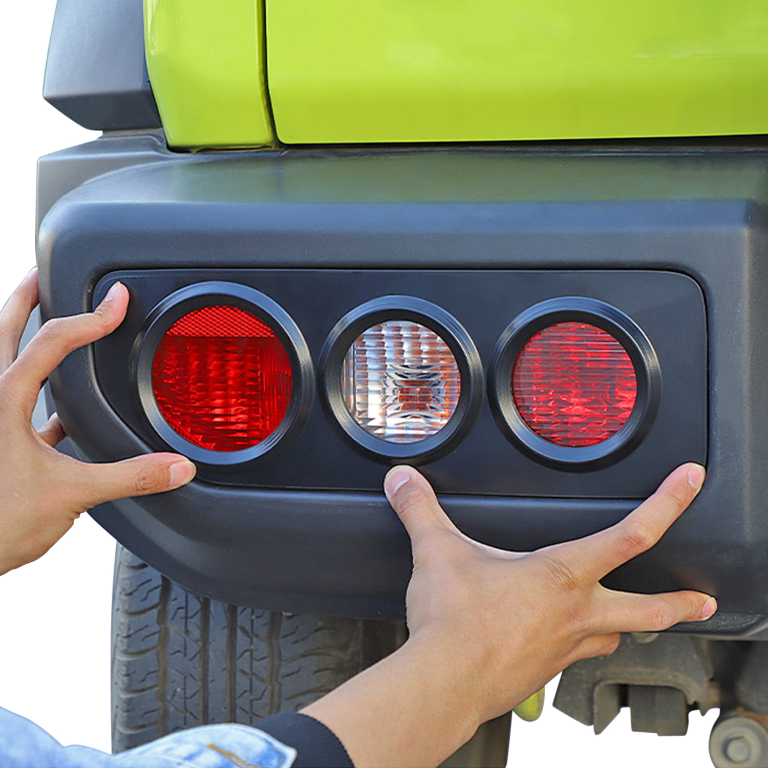 車のテールライトガードカバートリムリアランプライトフードデカールスズキジムニー 2019-2023 JB64 JB74 ランプフード外装アクセサリー