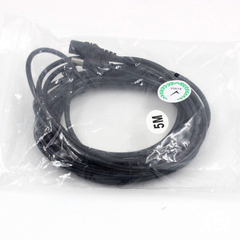 DC12V Power Extension Cable 2.1*5.5 มม. ชายหญิงสําหรับกล้องวงจรปิดความปลอดภัยกล้องสีดํา 16.5 ฟุต 5 M 10 m สายไฟ