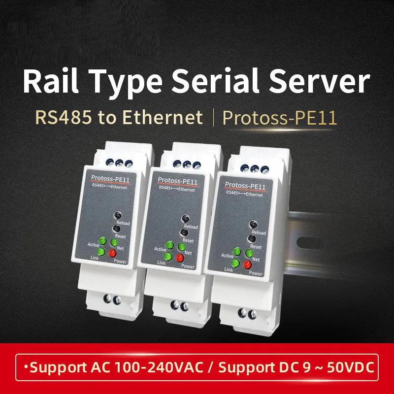 Protoss-PE11 DIN-Rail Modbus RS485 seriële poort naar Ethernet-converter