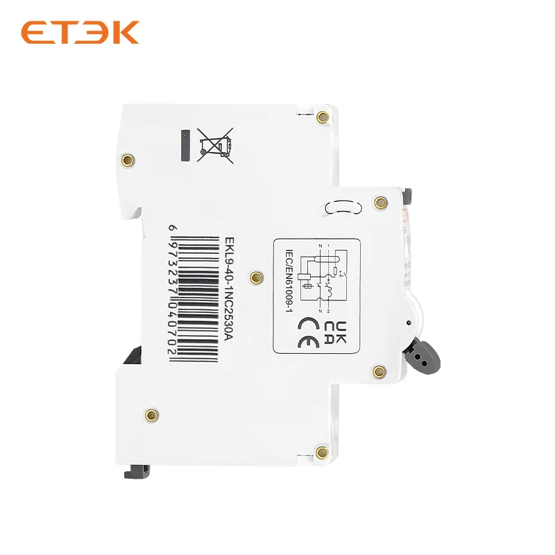 ETEK RCBO Автоматический выключатель остаточного типа A 6KA 1P+N 2P 16a 20a Curve CW с защитой от утечки перегрузки по току 30 мА EKL9-40