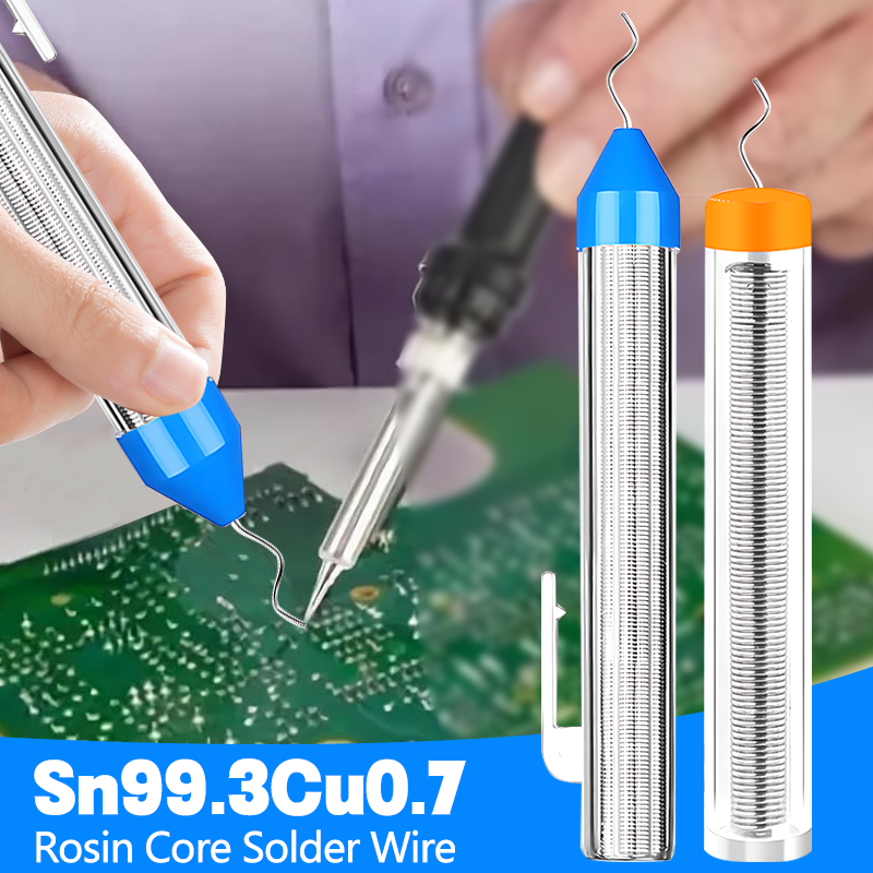 Проволока для припоя ручного типа 0,8/1,0 мм, оловянная портативная канифольная проволока, бессвинцовая паяльная проволока Sn99Cu0,7, канифольный сердечник с флюсовой сварочной пайкой