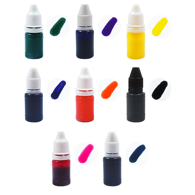 10ml Refill Ink Pratical For Self Inking Flash Rubber Stamp Gift Refilling Inks Whiteboard Marker Pen 10 Colors