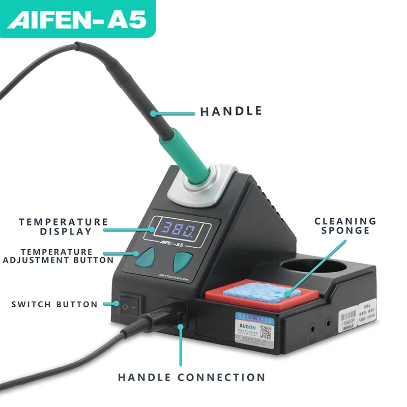 AIFEN A5 การประสาน สถานีเข้ากันได้กับ JBC การประสาน เคล็ดลับเหล็ก C210/C245/C115 จับตะกั่ว-ฟรีเชื่อมอิเล็กทรอนิกส์ Rework Station
