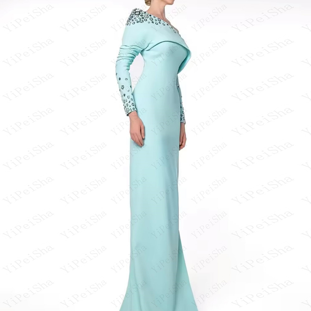 Maßgeschneiderte A-Linie-Abschlussballkleider, bodenlang, One-Shoulder-Abendkleid mit langen Ärmeln, modisches Partykleid mit Pailletten und seitlichem Schlitz