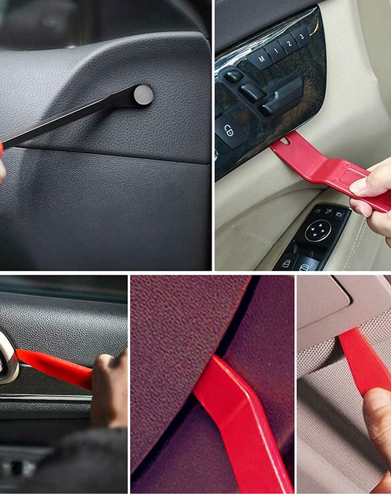 Juego de extracción de Panel de coche, 5 uds., multifuncional, sin arañazos, Panel de desmontaje y Audio, Kit de herramientas de extracción de embellecedor de puerta de coche, azul