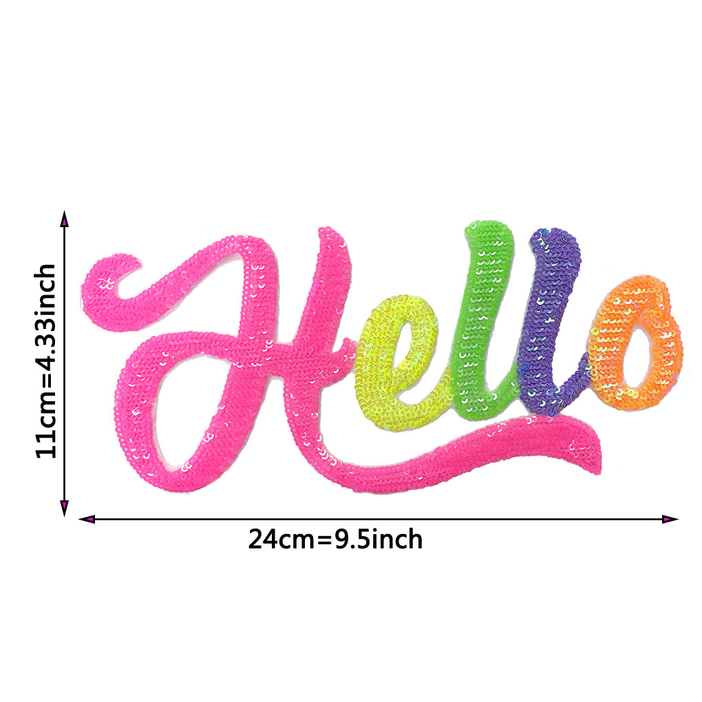 Красочные английские буквы, нашивка с блестками, украшение для одежды, нашивка, аппликация, вышивка, мультяшная вышивка, вышивка блестками, сделай сам