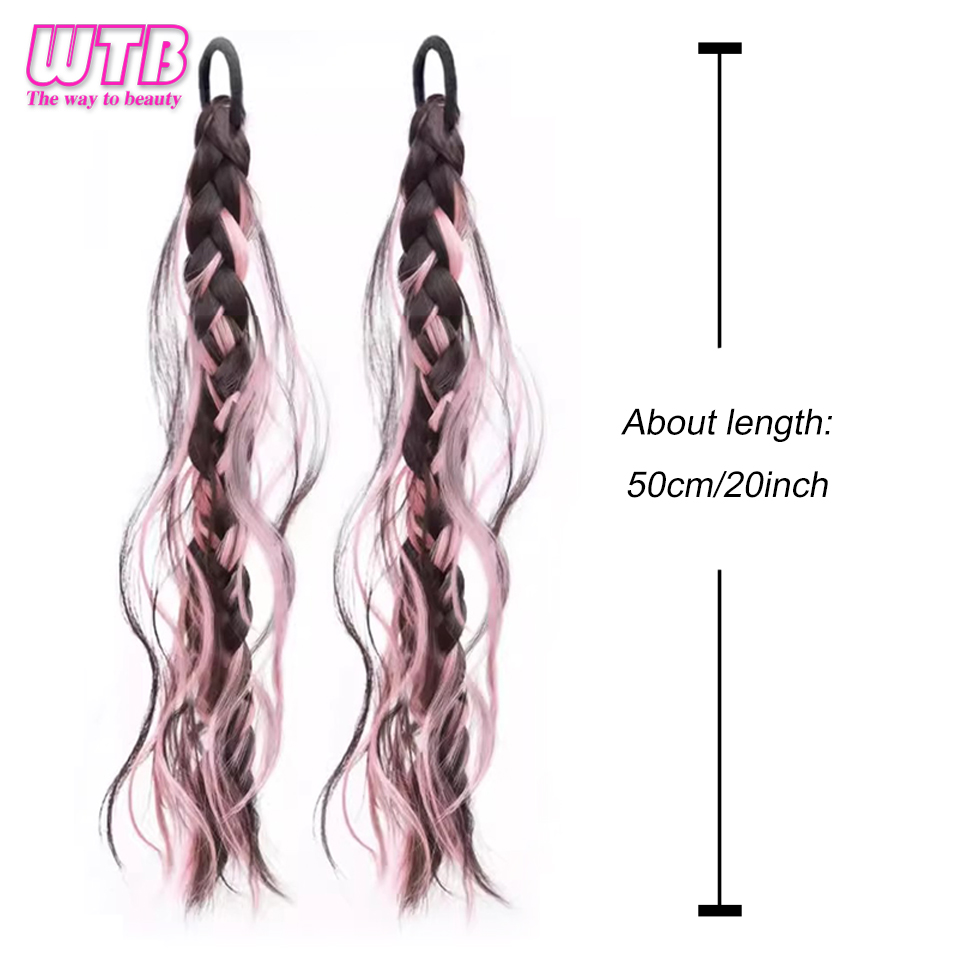 Peluca sintética de cola de caballo para mujer, cabello largo, banda elástica dulce y fresca con correa, lazo bajo, cola de caballo Natural ligeramente rizada