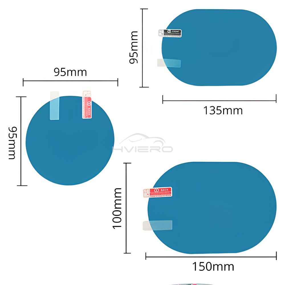 2 pçs adesivo de carro filme à prova de chuva para espelho retrovisor do carro espelho retrovisor do carro não nevoeiro filme chuva visão clara em dias chuvosos filme do carro