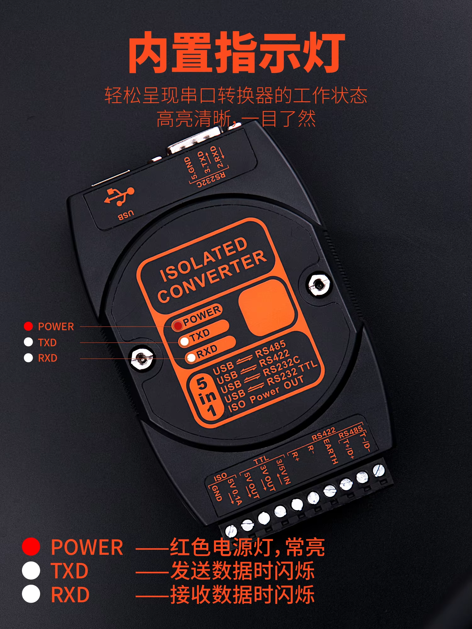 DCM2610A-Serie USB zu RS485/422/232/ttl industrieller Blitzschutz-Konverter mit isoliertem seriellem Port