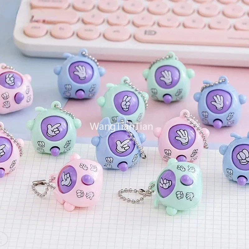 Mini Guessing Game Egg Rock Paper Scissors Fair Showdown Machine Key Chain Pendant Children's Birthday Baby Birthday Party