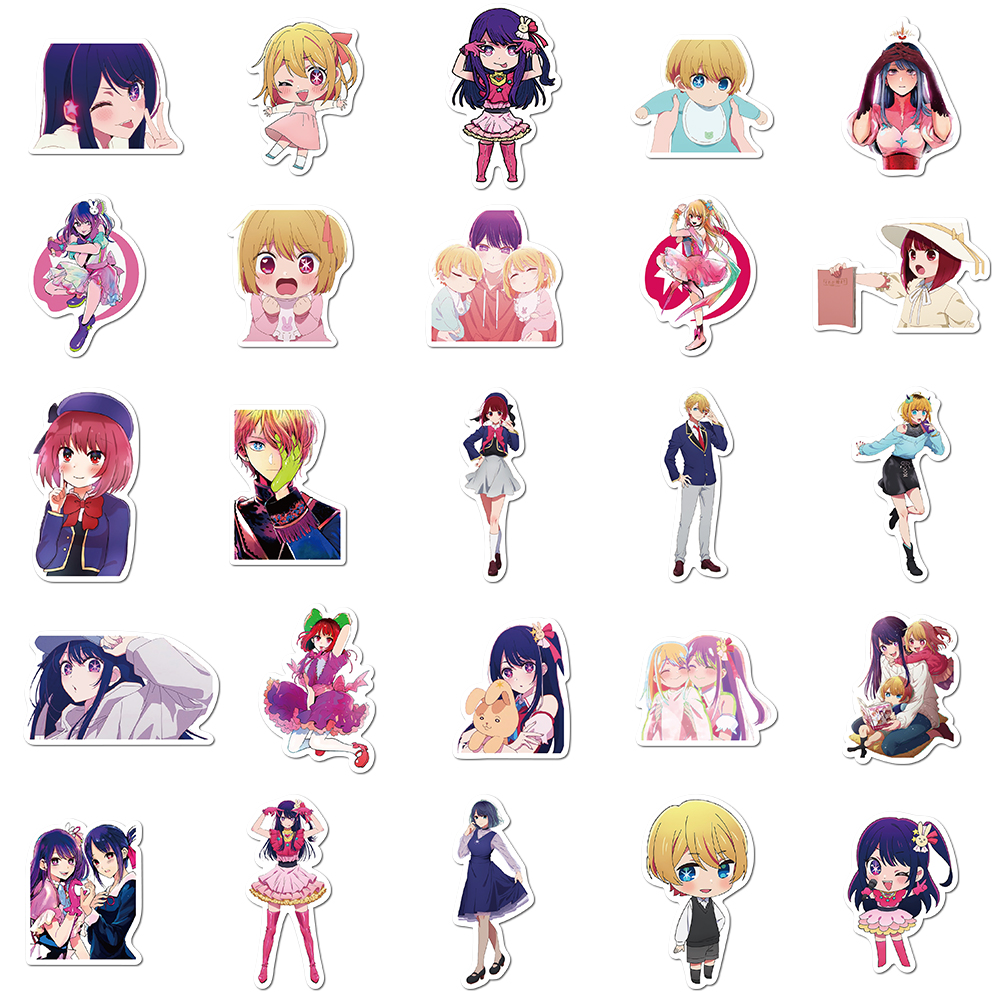 50 個 OSHI NO KO アニメ日本女の子ステッカーヴィンテージ DIY キッズノートブック荷物オートバイラップトップ冷蔵庫デカールおもちゃ