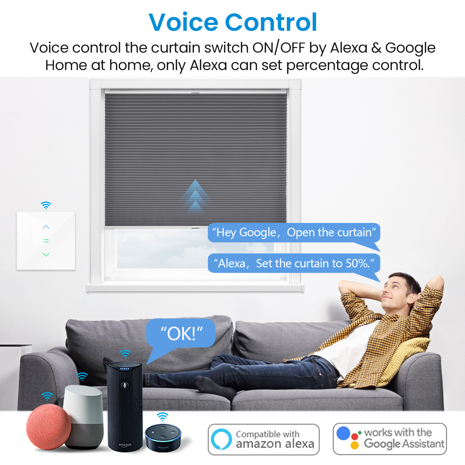 LoraTap-interruptor de persiana enrollable para Motor de cortina automático, aplicación Tuya Smart Life, porcentaje, Control remoto por voz, Google Home, Alexa