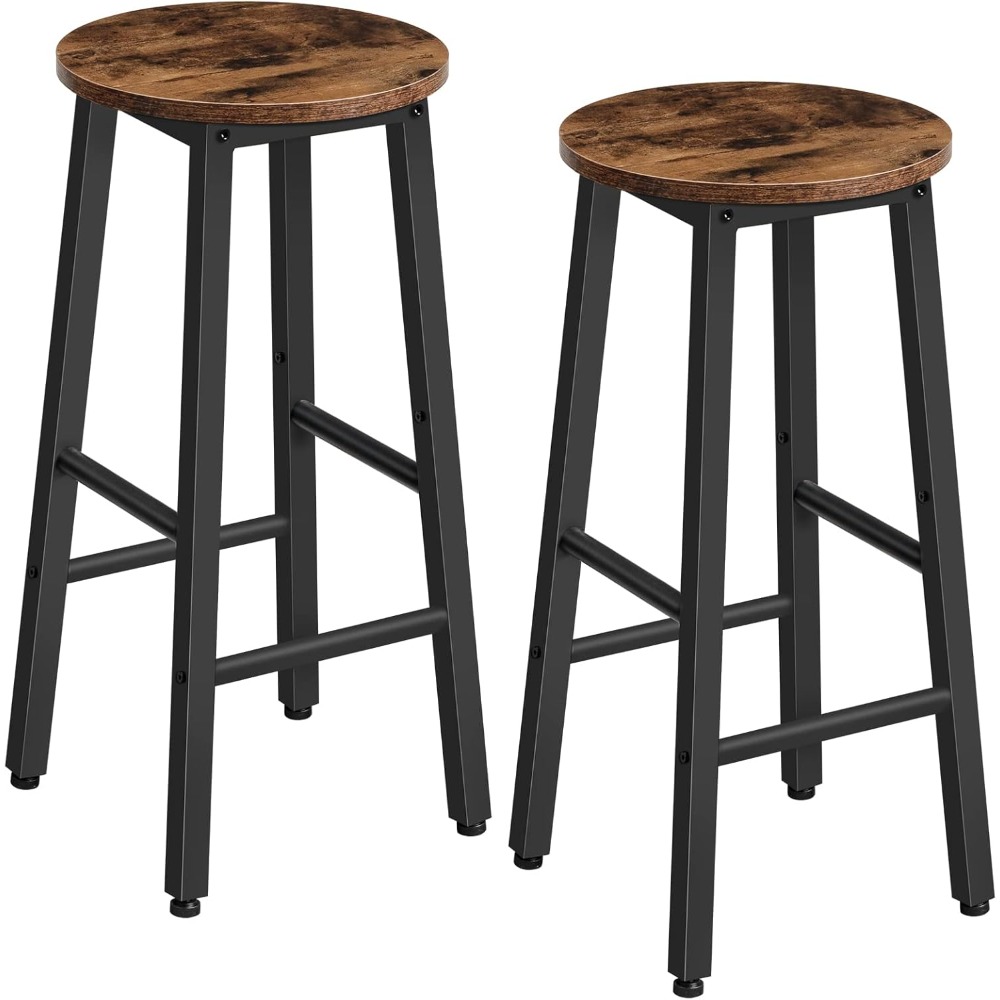 Taburete de bar, juego de 2 taburetes altos de cocina, taburete de mostrador de desayuno para comedor, cocina, bar, resistente y estable, taburete de bar