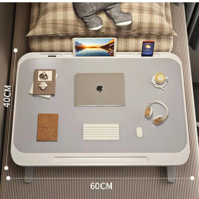 Mesa para laptop para cama, mesa de colo, bandeja de café da manhã com gaveta para jogos de trabalho