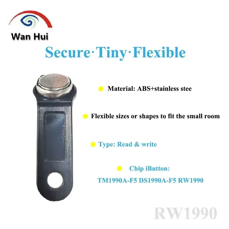 5Pcs RW1990 RFID Key RW1990-F5 iButton TM Touch Memory Card RFID Tag Rewritable Copy Clone Duplicate for Dallas Key Access Card
