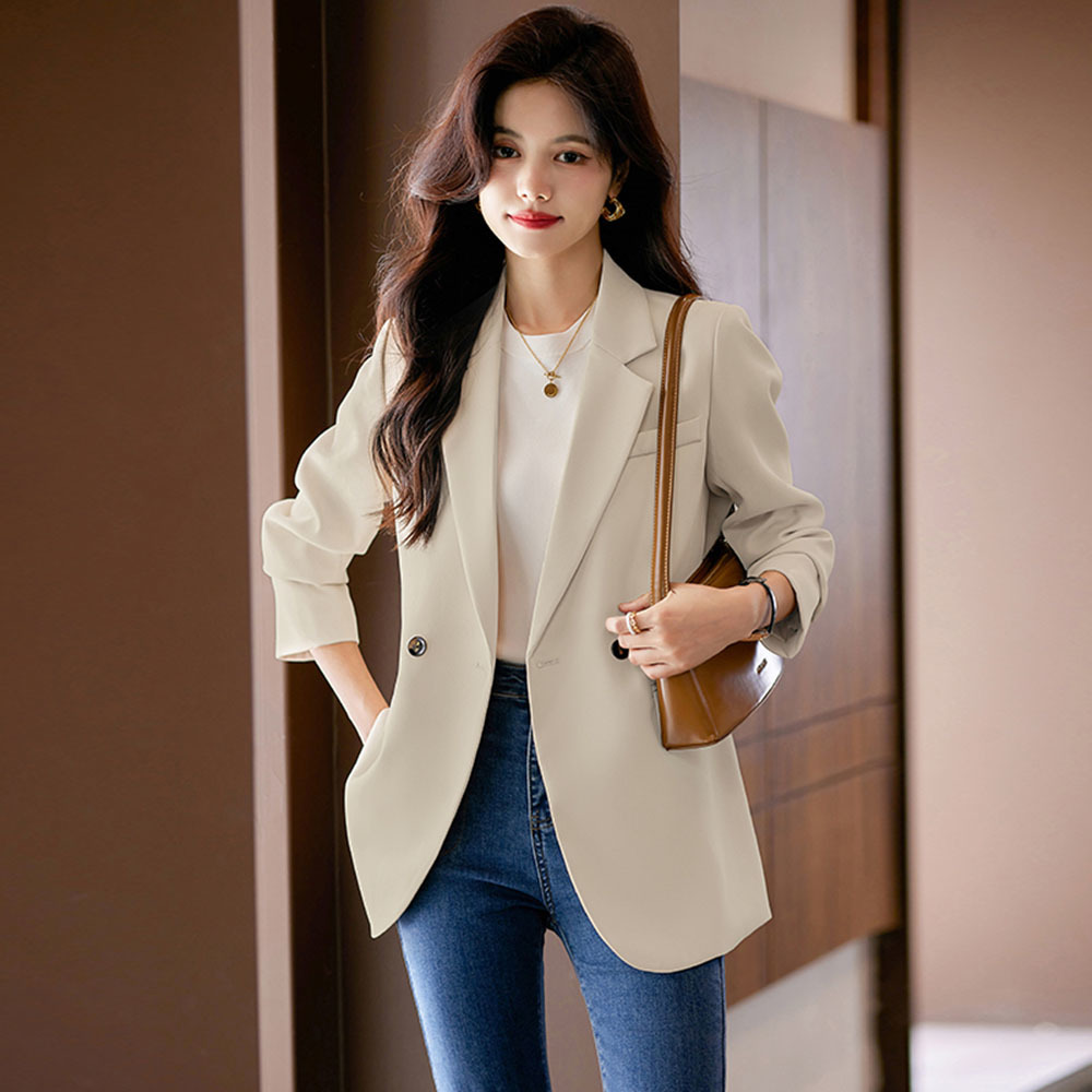Frühling Herbst elegante Anzug Jacken Frauen Kleidung Blazer Mantel koreanischen Chic Langarm maßge schneiderte Knopf feste Mäntel neue weibliche Top