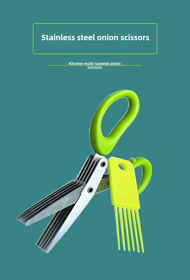 Multifunctionele Rvs 3/5 Layer Keuken Schaar Peper Versnipperd Gehakte Lente-ui Cutter Laver Cut Koken Tool