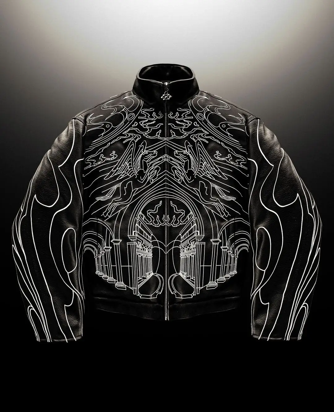 Vestes gothiques rétro Y2k pour hommes, Hip Hop Rock Line, motif de lettres, veste en cuir Pu, noir, épais, ample, fermeture éclair, manteaux