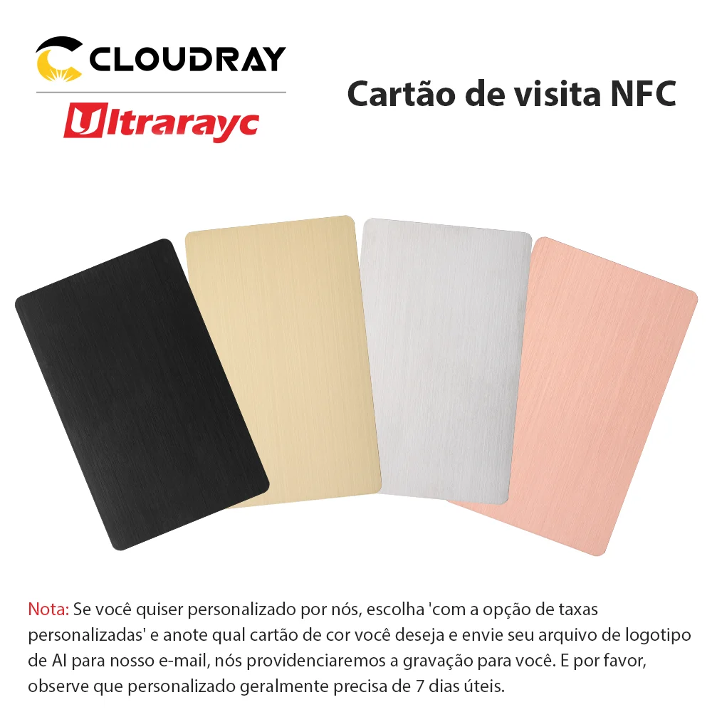 Ultrarayc nfc chip de metal em branco cartão de nome comercial cetim aço & pvc híbrido escondido nfc controle acesso gravação a laser cartão diy
