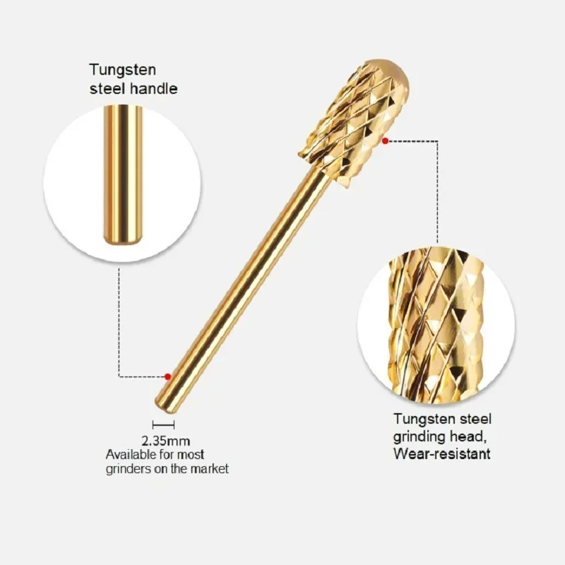 Dao Phay Vàng Hợp Kim Vonfram Móng Khoan Điện Nail Khoan Máy Làm Móng Tay Móng Chân Dũa Móng Tay Phụ Kiện