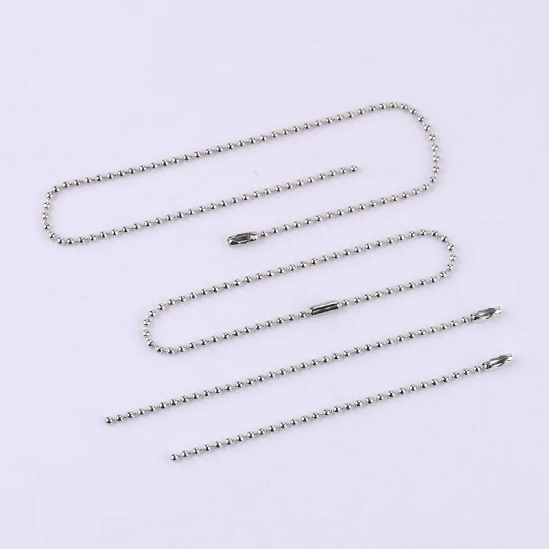 50/100 stücke Metall Ball Perle Kette Verlängerung Für DIY Erkennungsmarke Schlüsselbund Hand Label Stecker Schmuck Finden Herstellung Zubehör suppl