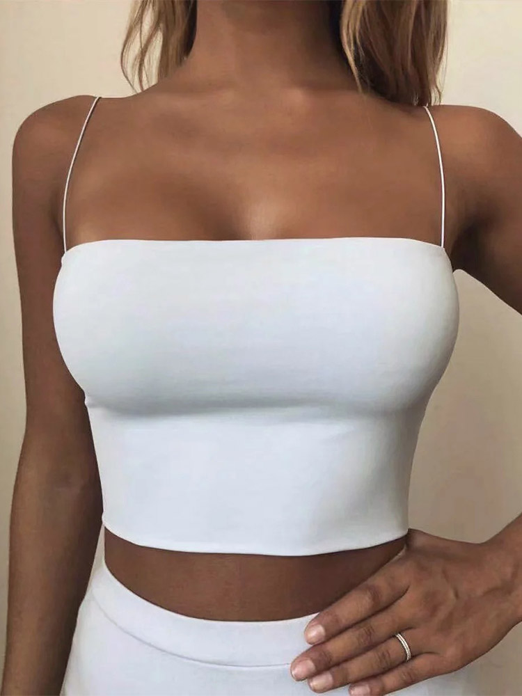 2022 zomer dames crop top sexy elastische katoenen camis mouwloze korte tanktop bar