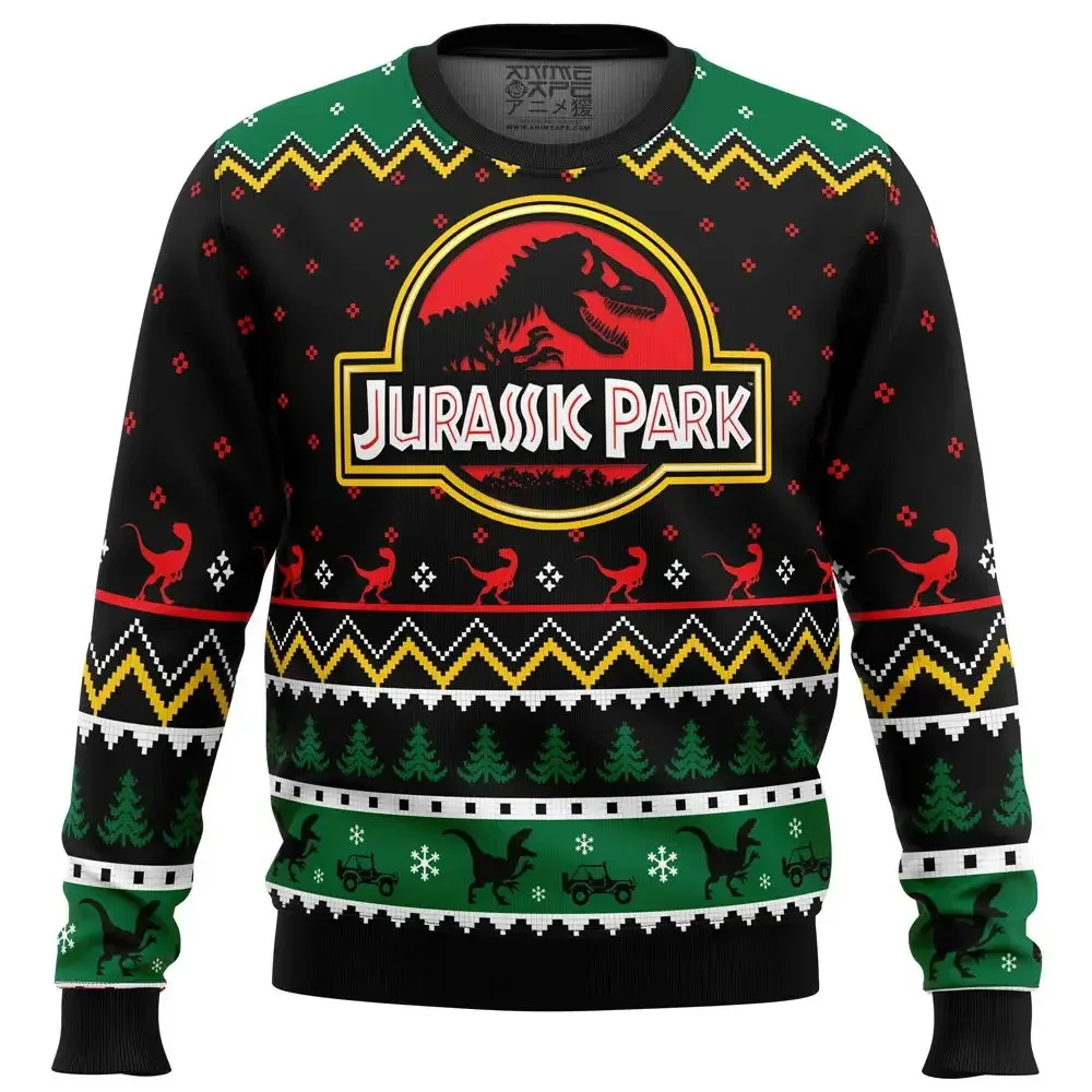 Sweat à capuche de noël pour hommes et femmes, Jurassic Park, tête de noël laid, décontracté, sport, fête, automne hiver 2024