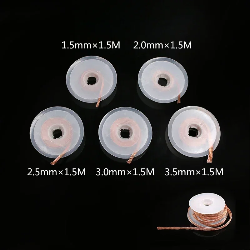 1.5M di Lunghezza Fili di Saldatura Dissaldatura Maglia Treccia Nastro di Rame Punto di Saldatura Saldatura Strumento di Riparazione del Filo per Saldatura