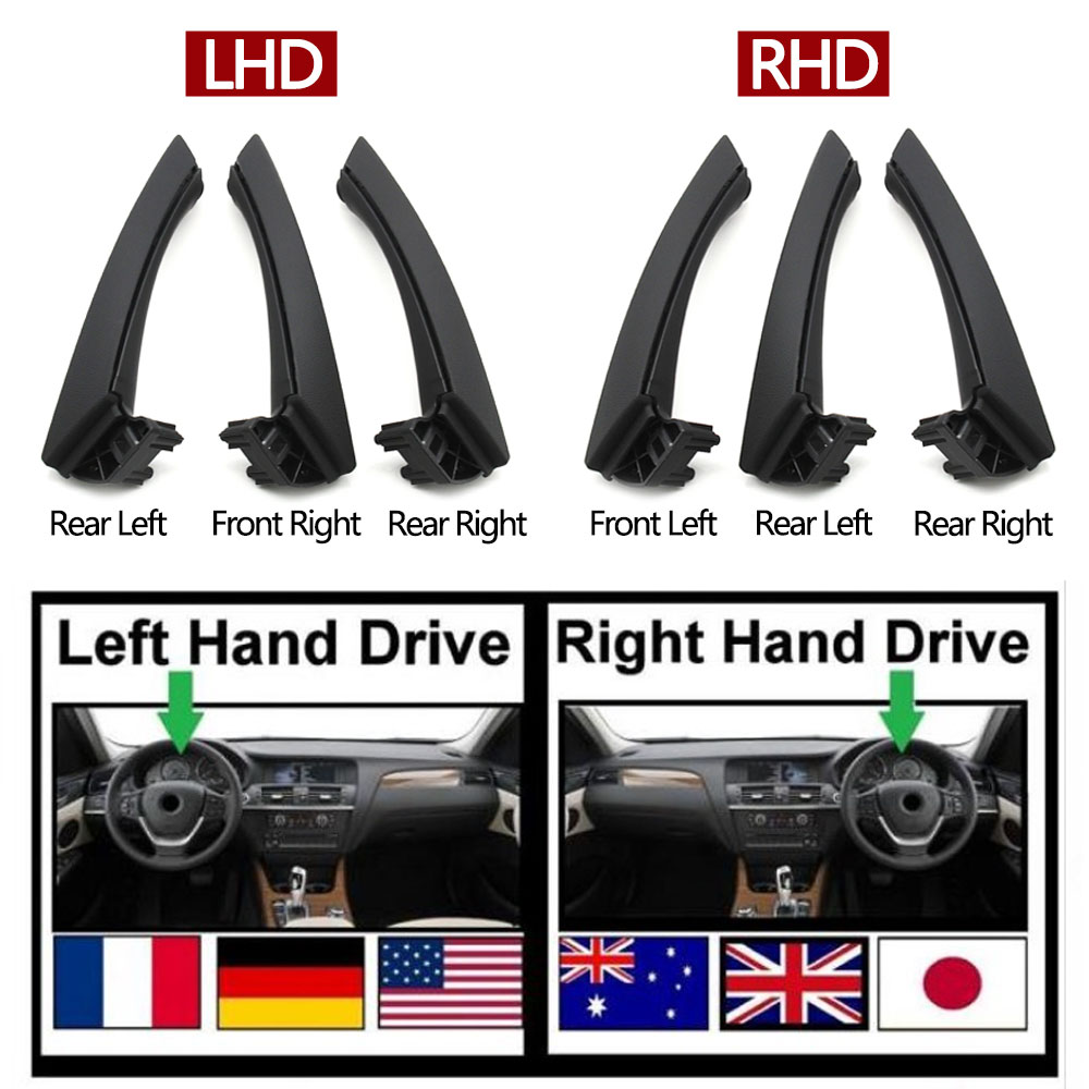 LHD RHD Бежевый Черный Серый Комплект внутренних дверных ручек Замена для BMW 3 серии E90 E91 E92 316 318 320 325 328i 2004-2012