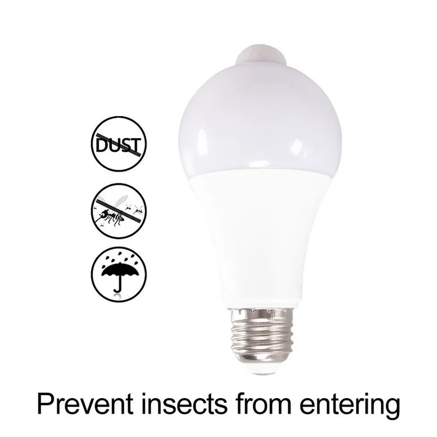 PwwQmm LED 220V E27 PIR lámpara con Sensor de movimiento 12W 15W 18W bombilla con Sensor de movimiento Detector de movimiento de radiación infrarroja luz nocturna