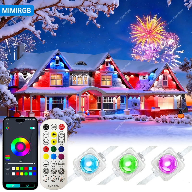 300FT 180LED Permanent Eaves LED Lights Outdoor Waterproof RGB String Lights DIY Scene Christmas Birthday Holiday Party Lighting